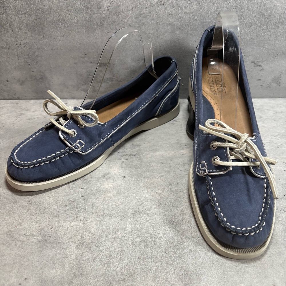 Sebago Docksides Boat‎ Shoes Womens 8M Blue Leather Dock 2 Eye Casual Deck